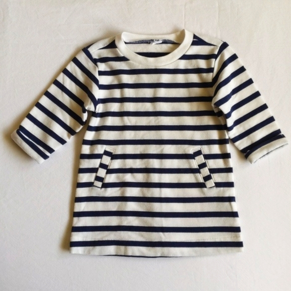 old navy nautical stripe classic tunic sweatshirt dress 3-6 months baby girl - Picture 1 of 5